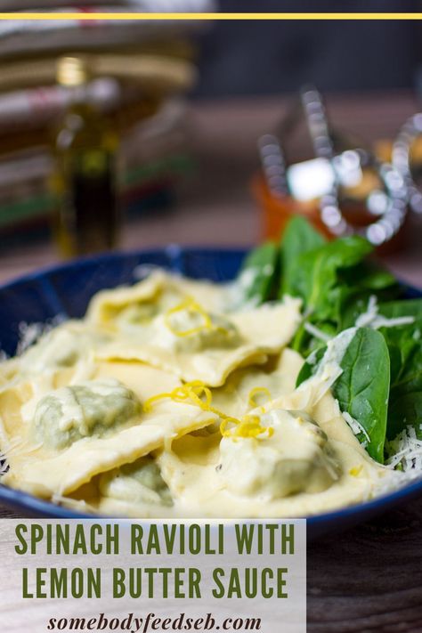 Ricotta Spinach Ravioli Sauces, Spinach And Ricotta Ravioli Recipes, Spinach Ricotta Ravioli Sauces, Rana Ravioli, Lemon Butter Cream Sauce, Ravioli Fillings, Egg Pasta Dough, Spinach Cream Cheese, Spinach And Cheese Ravioli