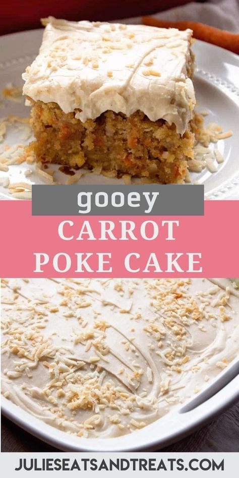 Carrot Poke Cake, Buttermilk Glaze, Cinnamon Carrots, Moist Carrot Cake, Homemade Carrot Cake, Easter Recipe, Cinnamon Cream Cheese, Moist Carrot Cakes, Easy Carrot Cake