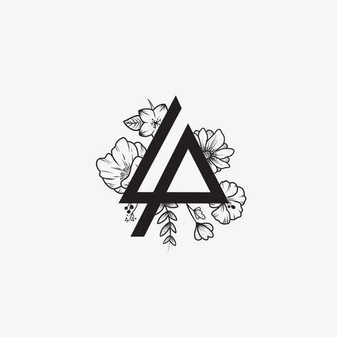 Linkin Park Logo Tattoo, Linkin Park Drawing, Linkin Park Tattoo Ideas, Chester Bennington Tattoo, Linkin Park Tattoo, Lp Tattoo, Linkin Park Logo, Tulip Tattoo, Geometric Sleeve Tattoo