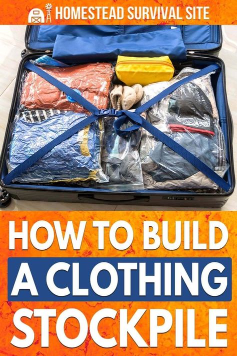 Part of preparing should include stockpiles of clothing. These clothes could be in your bug out bag, or in a tote in the garage. Emergency Clothes, Prepper Items, Emergency Preparedness Food Storage, Emergency Planning, Emergency Preparedness Food, Bushcraft Shelter, Emergency Prepardness, 72 Hour Kits, College Ideas