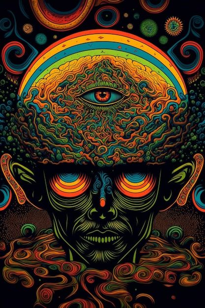 A poster that has the word psychedelic o... | Premium Photo #Freepik #photo #psychedelic-art #psychodelic #lsd #trippy Lsd Aesthetic, Dmt Art, Lsd Art, Liquid Sunshine, Rolling Stones Shirt, Eyeball Art, Trippy Visuals, Hippie Designs, Psychadelic Art