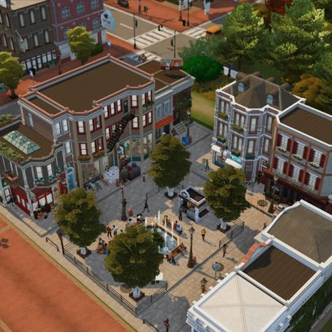 Sims 4 Town Square, Brindleton Bay, Lotes The Sims 4, Sims 4 Stories, Sims Inspiration, San Myshuno, Sims Stories, Sims Houses, House Pictures