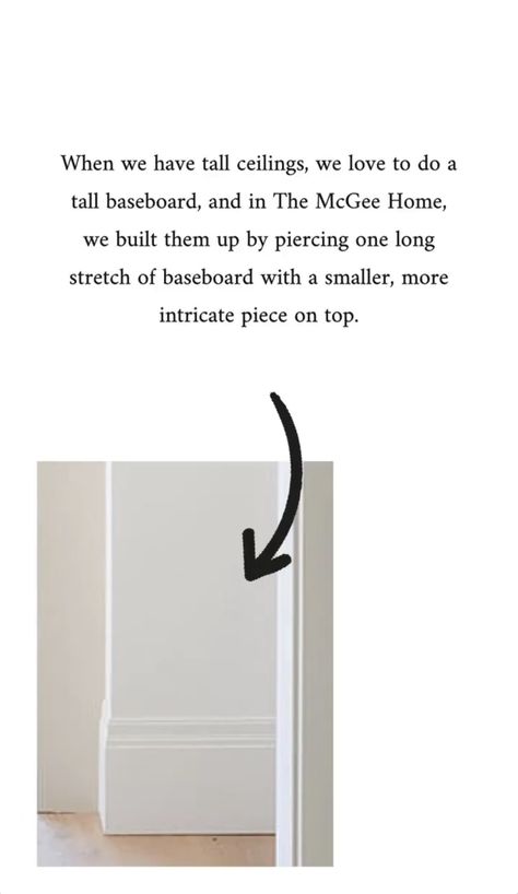 Baseboard Ideas Traditional, Studio Mcgee Trim, Transitional Molding Ideas, Studio Mcgee Baseboards, Cottage Style Trim, Transitional Baseboards, Transitional Trim Moldings, Traditional Baseboards, Interior Trim Styles