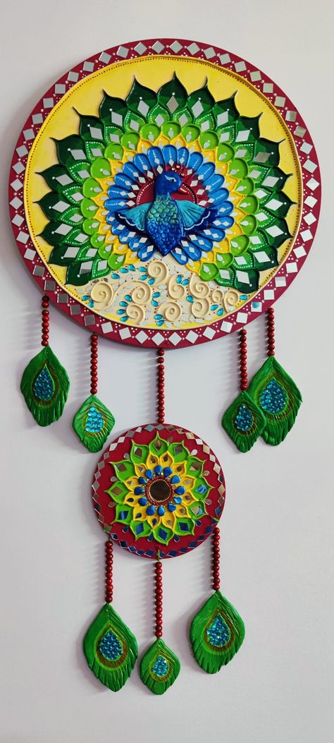 🧡💙💚💛❤️ Always BELIEVE something amazing is about to happen! I am so glad to have this colourful beauty in my new collection. I hope you all can notice the details...🤓 It's exactly customised as requested by the customer. Perfect for wall decor..🤩 Lippan Art Dream Catcher, Lippan Designs, Art Deco Curtains, Hanging Crafts, Buddha Art Drawing, Clay Works, Abstract Art Painting Techniques, Lippan Art, Clay Wall Art