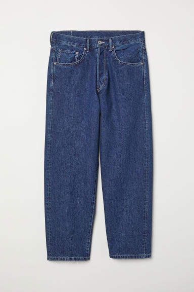 H&M - Baggy Jeans - Blue Baggy Jeans Men, Baggy Pants Men, Denim Baggy Jeans, Denim Art, Loose Jeans, Baggy Pants, Baggy Pant, Jeans Men, Washed Denim