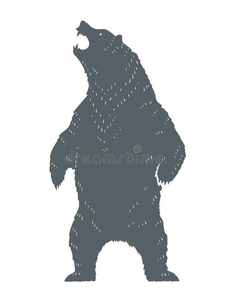 Standing Bear Silhouette Stock ... Roaring Bear, White Polar Bear, Silhouette Tattoos, Bear Silhouette, Silhouette Template, Bear Illustration, Bear Dog, Bear Logo, Animal Silhouette