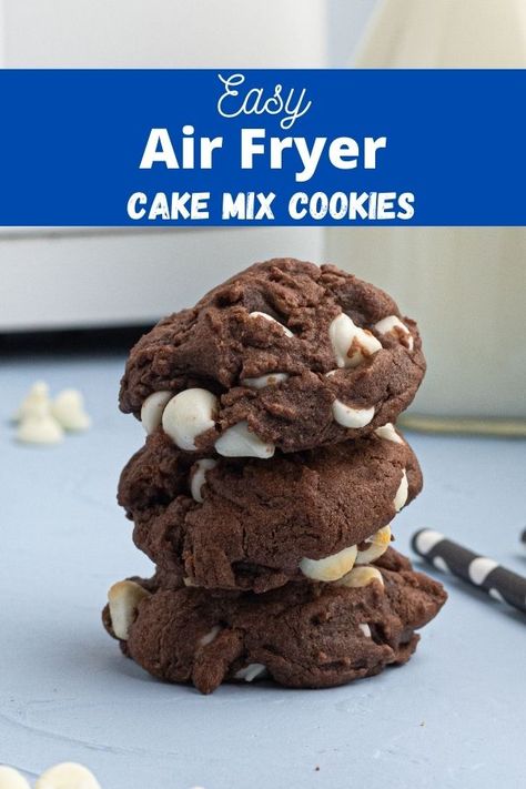 Air Fryer Chocolate Cake, Cake Mix Cookies Recipes, Easy Cake Mix Cookies, Air Fryer Cake, Red Velvet Cake Mix Cookies, Funfetti Cake Mix Cookies, Lemon Cake Mix Cookies, Betty Crocker Cake Mix, Chocolate Cake Mix Cookies