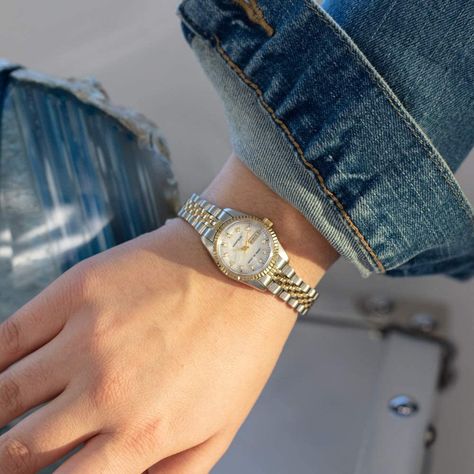 I've had several people ask if this Armitron watch is a Rolex. The best part? It's on Amazon! Womens Day Date, Rolex Wrist Watch, Fossil Watches Women, Fossil Watches, Date Calendar, Metal Bracelet, Gold Models, Beautiful Watches, Metal Bracelets