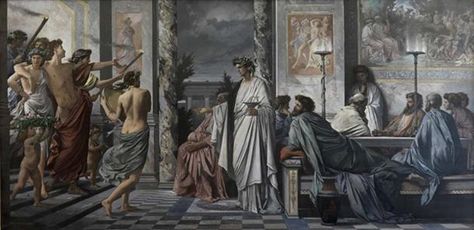 Plato's Symposium, depiction by Anselm Feuerbach. Plato's Symposium, Greek Philosophy, John Locke, Gustave Courbet, John Singer Sargent, Socrates, Caravaggio, Folk Tales, Philosophers