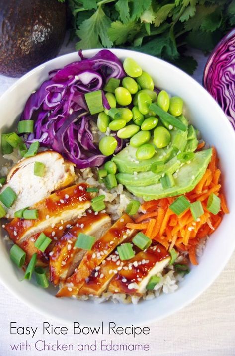 Shredded Chicken Rice Bowl, Easy Dinner Recipes Rice, Dinner Recipes Rice, Shredded Chicken Rice, Quick And Healthy Dinner Ideas, Chicken Rice Bowl Recipe, Rice Bowls Healthy, Teriyaki Chicken Rice Bowl, Rice Bowl Recipe