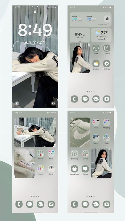 Android Phone Customization, Customize Phone Screen Android, I Phone Set Up Ideas, Phone Home Screen Ideas Android, Iphone Template Aesthetic, Lockscreen Ideas Android, Jisoo Homescreen, Home Screen Aesthetic Layout, Aesthetic Phone Layout Android