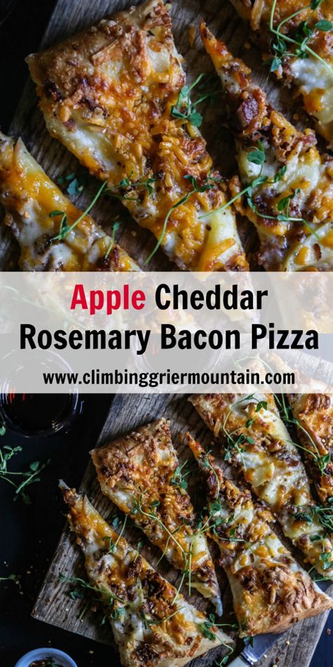 Apple Pizza, Apple Cheddar, Bacon Pizza, Pizza Recipes Homemade, Pizza Toppings, Homemade Pizza, Pizza Recipes, Nachos, I Love Food