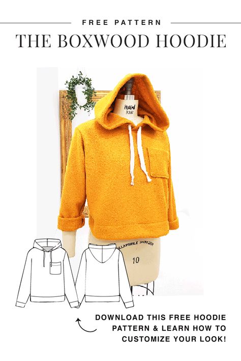 Hoodie Sewing, Hoodie Sewing Pattern, Sewing Tops, Sewing Projects Clothes, Free Sewing Pattern, Hoodie Pattern, Mood Fabrics, Sewing Design, Sweatshirts Pattern