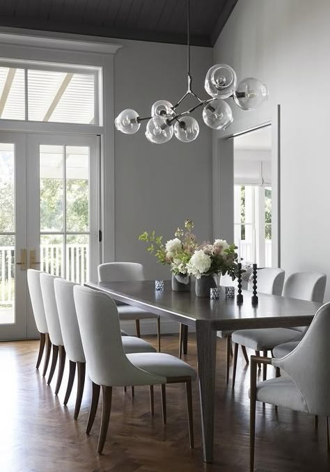 Brown Dining Room, Dining Table Design Modern, Grey Dining Room, Dining Room Contemporary, Dining Room Makeover, Grey Dining, Contemporary Dining Room, Dining Table Design, Dining Room Walls