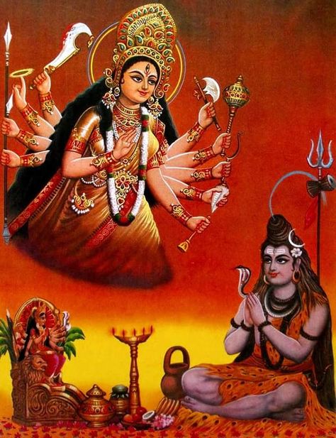 Adi Shakti Durga Navratri Puja, God And Goddess, Durga Picture, Shiva Shankara, Durga Kali, Aadi Shakti, Saraswati Goddess, Shakti Goddess, Shiva Parvati Images