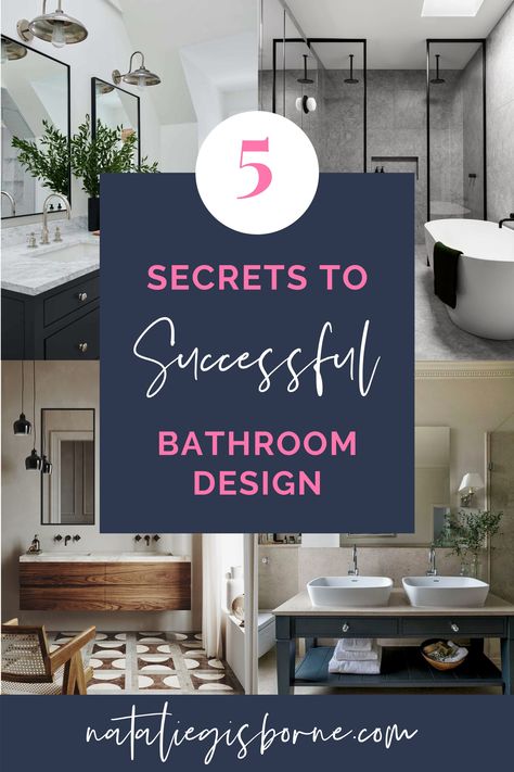 Are you looking for how to design a bathroom? Not sure where to begin? I've got some advice and elegant bathroom design ideas! Regardless of if you're looking for layout idea or working with a small bathroom, or modern, rustic, luxury, minimalist, vanity design, whatever, let's help you in your reno! #howtodesignabathroom #bathroomdesign #bathroomlayout #bathroomdesignideas Nuetral Bathroom, Natalie Gisborne, Design A Bathroom, Minimalist Vanity, Elegant Bathroom Design, Rustic Luxury, Bathroom Design Layout, Bathroom Ideas Modern, Sophisticated Bathroom