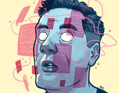 Berat Pekmezci on Behance Fear Of Missing Out, Social Media Impact, Mental Health Posters, Retro Graphic Design, Futuristic Art, Character Design Animation, Moving Image, Visual Representation, Comic Book Artists