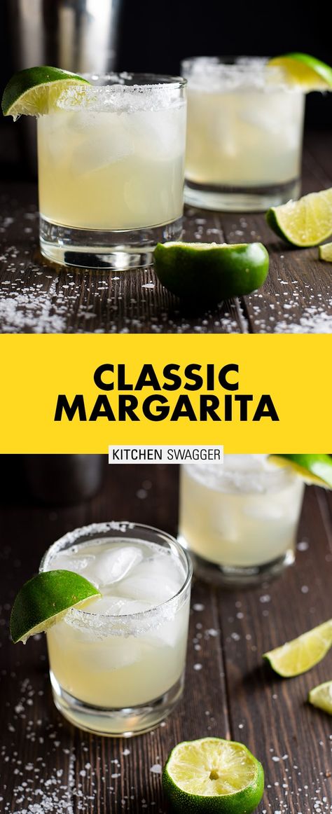 Stop using margarita mix. A classic and real margarita recipe made with tequila, fresh lime juice, triple sec, and simple syrup. #margarita #cocktail #tequila Margarita Recipes With Triple Sec, Margarita With Triple Sec, Simple Syrup Margarita Recipe, Real Margarita Recipe, Simple Margarita Recipe, Original Margarita Recipe, Liquor Ideas, Simple Margarita, Lime Margarita Recipe