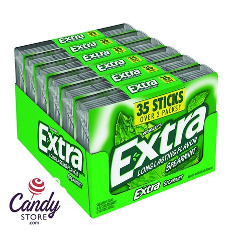 Extra Spearmint Gum Mega Pack 4.13oz - 6ct CandyStore.com Spearmint Gum Extra, Extra Gum Spearmint, Extra Spearmint Gum, Extra Gum Flavors, Green Wishlist, Gum Collection, Gum Aesthetic, Gum Png, Gum Spearmint