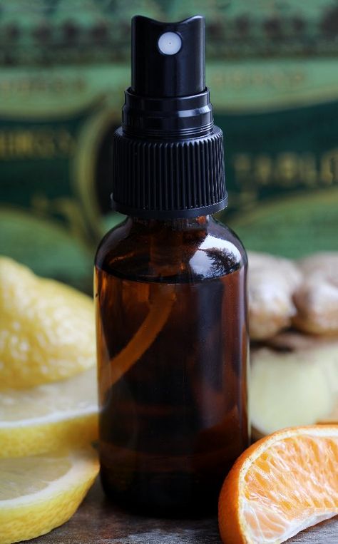 DIY Ginger & Citrus Essential Oil Body Spray Recipe Grapefruit Plant, Body Spray Recipe, Petitgrain Essential Oil, Floral Essential Oils, Body Oil Spray, Natural Air Freshener, Ginger Oil, Citrus Essential Oil, Skin Care Spa