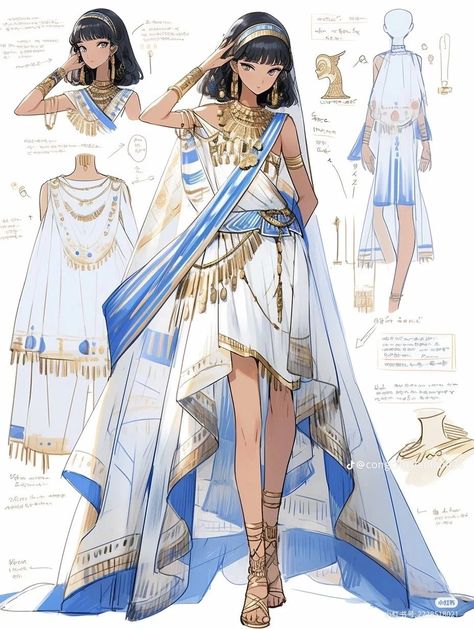 Egyptian Style Clothes, Egyptian Clothing Women, Egyptian Style Dress, Egypt Clothes, Egypt Clothing, Ancient Egyptian Clothing, Egypt Dress, Fashion Design Inspiration Board, Egyptian Dress