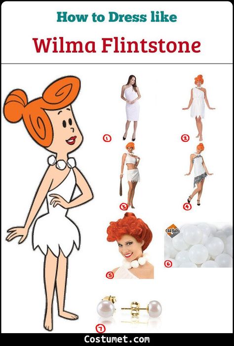 Diy Fred Flintstone Costume, Wilma Flintstone Costume Makeup, Wilma Costume Women, Wilma Flintstone Costume Hair, Betty And Wilma Costumes, The Flinstone Costume, Wilma Diy Costume, Wilma Flintstone Makeup, Wilma And Betty Costumes