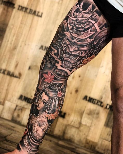 Side Leg Tattoo, Dragon Tattoo Leg, Blitz Tattoo, Japanese Leg Tattoo, Mangas Tattoo, Japanese Tattoos For Men, Lower Leg Tattoos, Japanese Legs, Full Leg Tattoos