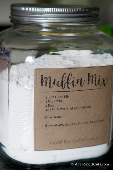 Easy Things To Make From Scratch, Homemade Muffin Mix, Muffin Mix Recipe, Jar Mixes, Baking Mix Recipes, Sweet Muffins, Homemade Dry Mixes, Diy Mixes, Dry Mixes