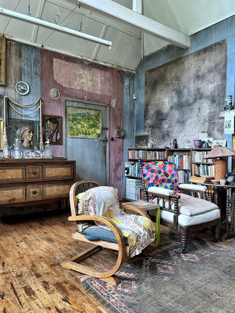 Charleston Farmhouse East Sussex Home of The Bloomsbury Group – Karen Barlow Charleston Farmhouse, Vanessa Bell, Bloomsbury Group, Bath Panel, Charleston Homes, London House, Painted Paneling, London Life, East Sussex