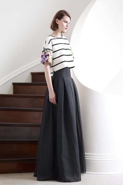 sachin and Global Dress, 2014 Fashion, Mode Inspiration, Black Skirt, Look Fashion, Striped Shirt, Passion For Fashion, Long Skirt, High Fashion