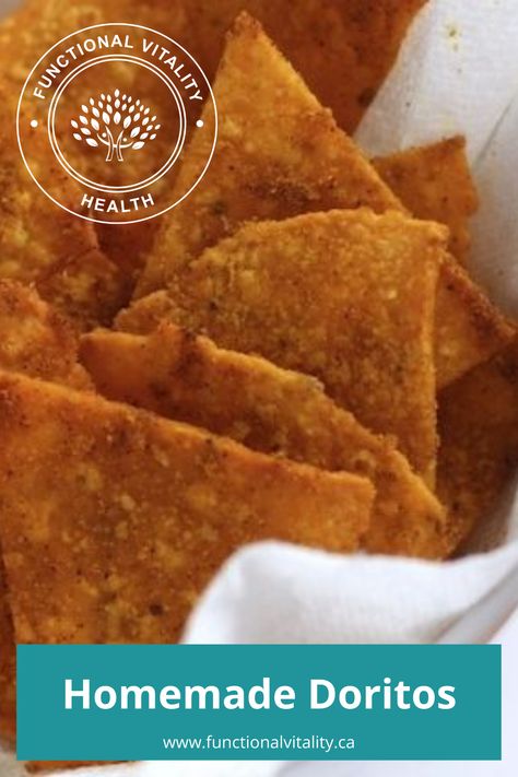 Homemade Doritos, Doritos Recipes, Homemade Chips, Recipes Appetizers And Snacks, On The Go Snacks, Chips Recipe, Easy Snack Recipes, Healthy Ingredients, Healthy Ingredient