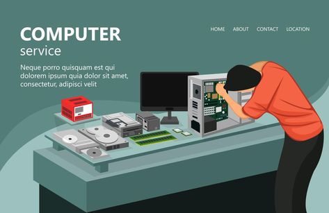 Computer service illustration, a man is repairing a pc. Perfect for landing pages, headers, flyers, banners, flyers, infographics and other graphic assets in an isometric vector style Service Illustration, Graphic Assets, Free Lightroom Presets Portraits, Computer Service, Lightroom Presets Portrait, Landing Pages, Lightroom Presets, Landing Page, Banners