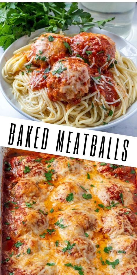 If you want a dish that is absolutely delicious and filling these Baked Meatballs are it! Giant, full of flavor and perfect for the whole family! Big Meatballs Baked, Giant Meatballs Baked, Jumbo Meatballs Recipe, Italian Meatball Recipes Baked, Large Meatball Recipes, Meatball And Pasta Recipes, Meatball Bake Recipes, Giant Meatball Recipe, Big Meatballs