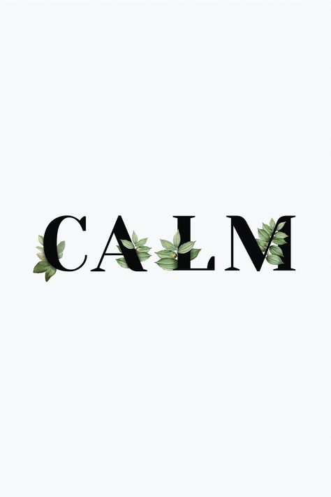 Botanical CALM word black typography | free image by rawpixel.com / Aum Calm Typography Fonts, Calming Fonts, Calm Symbol, Calm Typography, Word Art Typography, Creative Typography Design, Black Typography, Comfort Words, Word Fonts