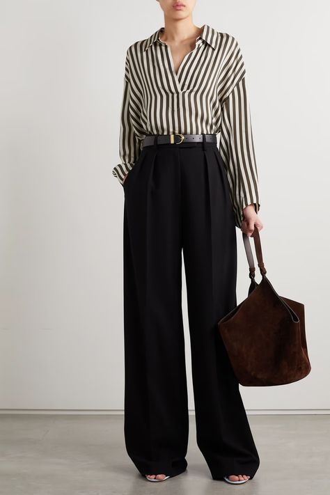 Women's New Season Tops Sale | Up to 70% Off | THE OUTNET Business Outfits Professional, Stripe Blouse Outfit, Outfits For Work Professional, Work Fits, Dainty Necklaces, Look Formal, Fashion Days, Faded Jeans, Work Wear Women