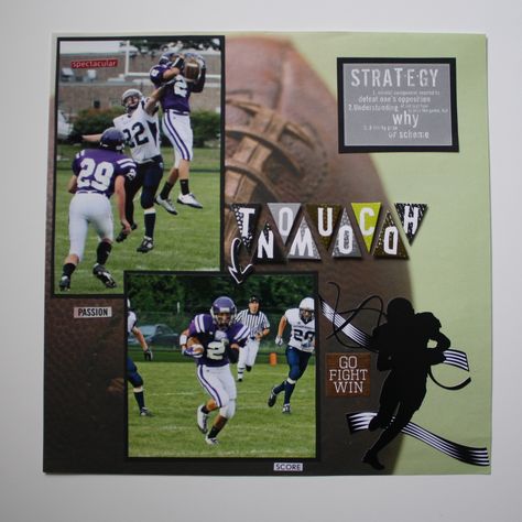 Interception then Touchdown! - my page in Scrapbook.com Football Scrapbook, Bucket List Quotes, Scrapbooking Sports, School Scrapbook Layouts, Graduation Scrapbook, Bucket List Life, Scrapbook Generation, Christmas Scrapbook Pages, Senior Football