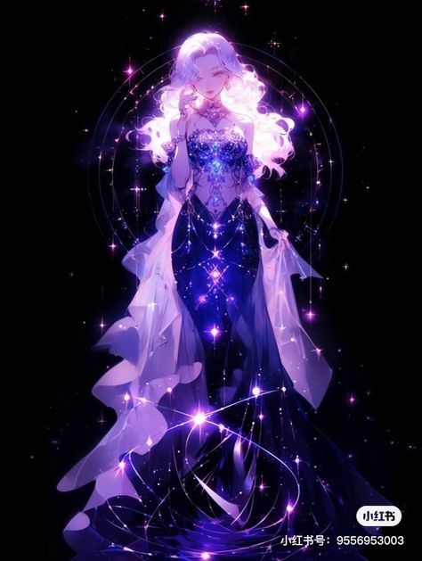 Star Dress Fantasy Art, Galaxy Oc, Galaxy Mermaid, Slim Hands, Star Fairy, Queen Anime, Fantasy Wall Art, Body Base Drawing, Mermaid Aesthetic