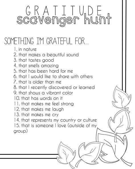 Gratitude Scavenger Hunt -- Thanksgiving Activity Gratitude Scavenger Hunt, Grateful Quotes Gratitude, Gratitude Photo, John Barry, Gratitude Activities, Thanksgiving Activities, Activity Days, School Counseling, Scavenger Hunt