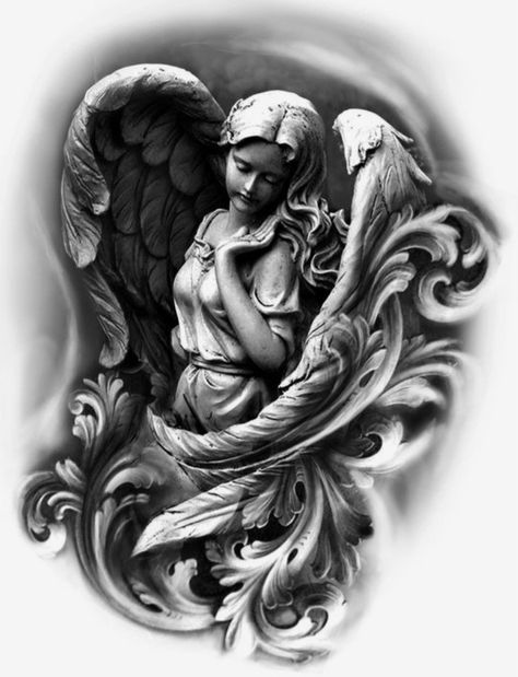 Tattoo Guardian Angel, Tattoo Designs Angel, Mars God, Chinese Character Tattoos, Angel Sleeve Tattoo, Mother Mary Tattoos, Tattoo Word Fonts, Guardian Angel Tattoo Designs, Portrait Tattoo Sleeve