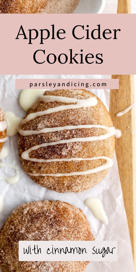 Cider Cookies, Apple Cider Muffins, Apple Cider Cookies, Apple Cider Glaze, Fall Cookie Recipes, Icing Recipes, Apple Cider Recipe, Fall Baking Recipes, Gourmet Cookies