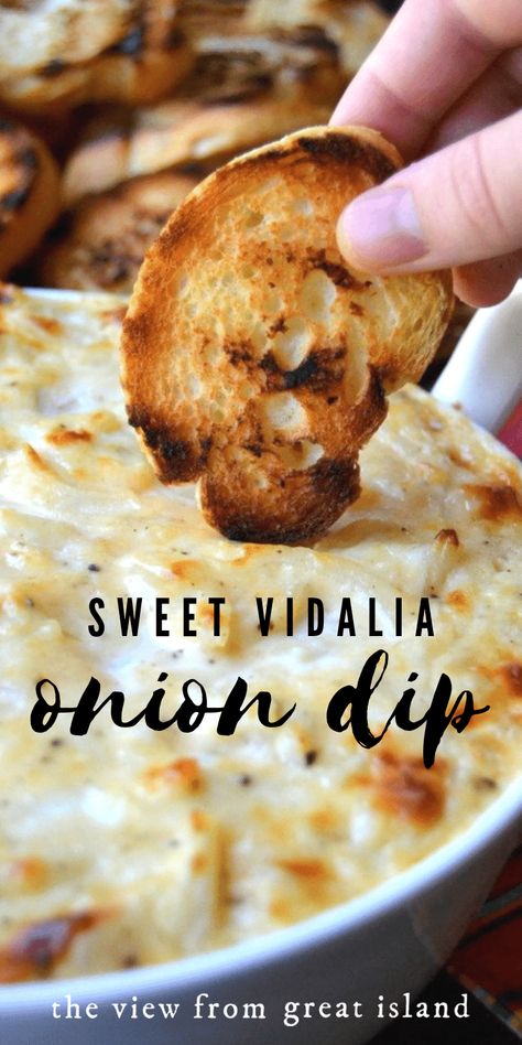 Sweet Appetizers, Vidalia Onion Dip, Dip Appetizers, Onion Dip Recipe, Vidalia Onion, Hot Appetizers, Finger Foods Easy, Dip Recipes Easy, Onion Dip