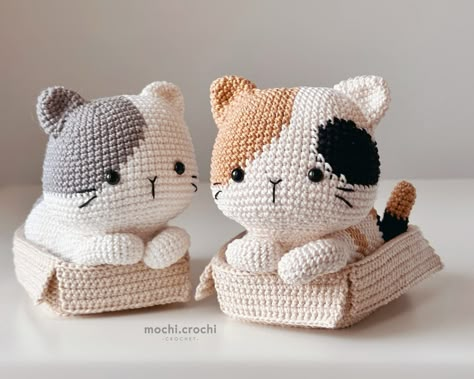 Crochet Pattern 2in1 Catloaf in the Box Calico Bicolor Cat Amigurumi PDF Digital Download - Etsy Calico Cat Amigurumi Free Pattern, Calico Cat Pattern, Crochet Calico Cat, Bicolor Cat, Crochet Skull Patterns, Crochet Feather, Crochet Skull, Cat Amigurumi, Plushie Patterns