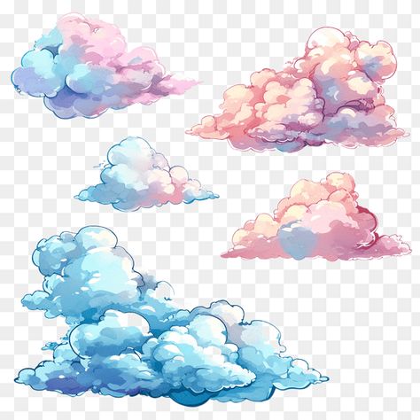 Cartoon Cloud Clipart Set Cute Cloud Illustration, Hd Computer Wallpaper, Illustration Clouds, Clouds Graphic, Cloud Cartoon, Cloud Clipart, Clouds Illustration, Background Study, Heather Flower