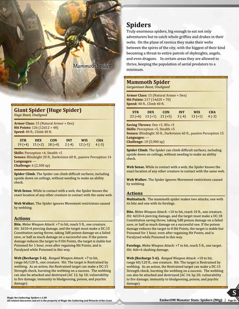 Transparent Creature, Oneshot Ideas, Dnd Prompts, Dnd Cards, 5e Monsters, Stat Block, Giant Spiders, Dnd Dm, Dnd Creatures