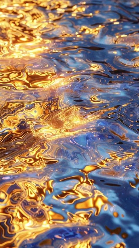 Gold In Nature, Blue And Gold Aesthetic Wallpaper, Gold Summer Aesthetic, Gold Background Aesthetic, Blue And Gold Aesthetic, Blue Gold Wallpaper, Gold Water, Gold Aesthetic, Pretty Wallpapers Backgrounds