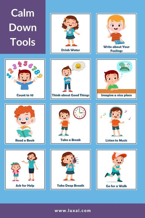 Calm Down Strategies, Emotional Regulation Activities, Teaching Emotions, Emotion Chart, Paracord Ideas, Social Emotional Activities, Feelings Chart, Calming Strategies, Tips For Parents