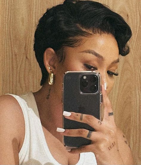 Short Haircuts Black Hair, Finger Waves Short Hair, Short Relaxed Hairstyles, Short Shaved Hairstyles, Natural Hair Short Cuts, Short Hair Black, Short Hair Pixie Cuts, Braided Cornrow Hairstyles, Short Sassy Hair