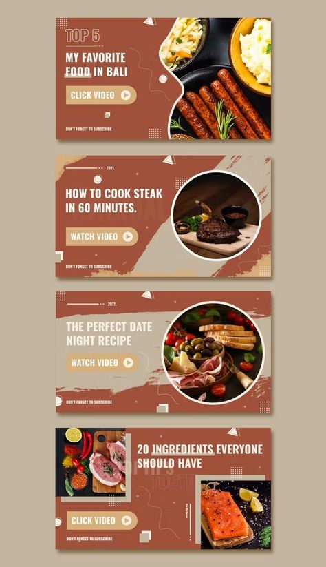 Food & Cook Youtube Thumbnail Templates PSD Thumbnail Template, Youtube Thumbnail Template, Etsy Logo, Date Night Recipes, Etsy Shop Banner, Thumbnail Design, Youtube Thumbnail, Perfect Date, How To Cook Steak