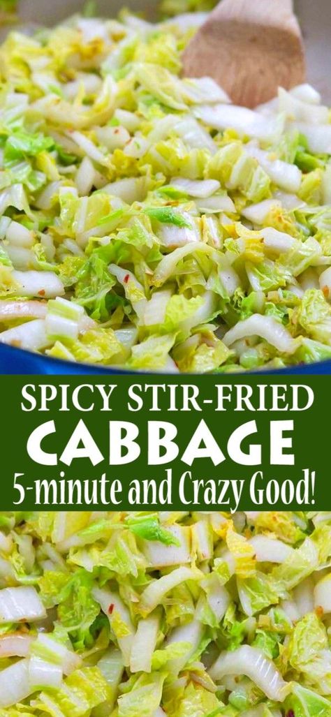 Stir Fried Cabbage Recipes, Cabbage Side Dish, Quick Side Dish, Quick Side Dishes, Fried Cabbage, Cabbage Recipes, Easy Appetizer Recipes, Vegetable Sides, Veggie Dishes