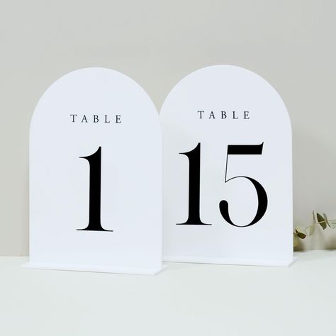 PRICES MAY VARY. PACKAGE INCLUDES: 5x7 inch white arch acrylic table numbers 1-15 with white acrylic base, total 15 sets in one pack. Each arch acrylic sign Has A Protective Film On Both Sides To Prevent Scratches and when you are ready to use it, you should peel it off. MINIMALISTIC STYLE DESIGN: These modern minimalistic arched acrylic table number sign are the perfect touch to add to your wedding. We love the sleek, clean lines of these arch acrylic signs, they are a beautiful wedding table c Candle Backdrop, White Table Numbers, Arch Table Numbers, Arch Table, Christmas Wedding Favors, White Arch, Acrylic Table Numbers, Acrylic Table Number, Table Centerpiece Decorations